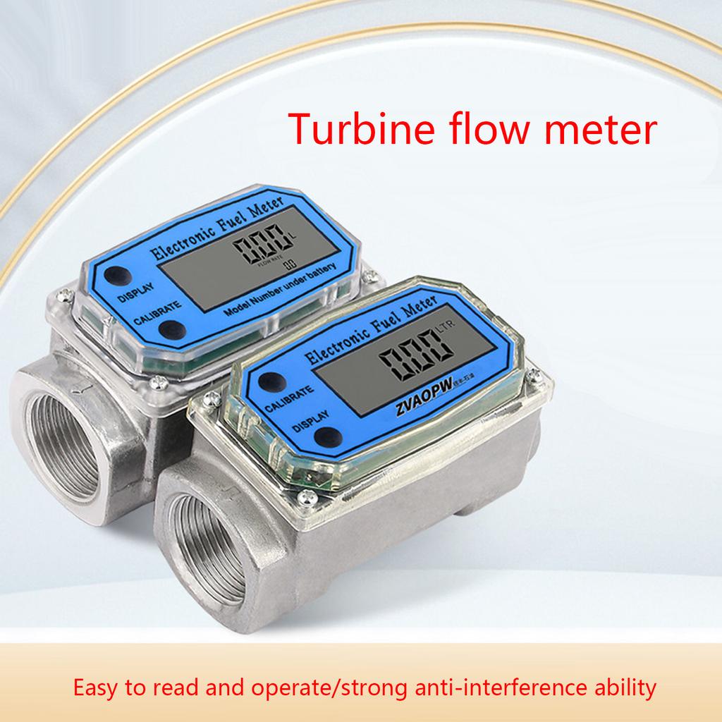 1" Flow Meter Electronic Digital Display Flowmeter with Stainlesss Steel Housing Quick Installation Used for Water Oil