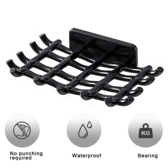 Полка для мыла с несколькими крючками, полая, для быстрого дренажа, настенная, без перфорации, водонепроницаемая, для ванной комнаты, для ванной комнаты в отеле, держатель для мыла, органайзер для мыла