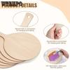 6-Pack Unfinished Round Wooden Paddle Boards with Handle for Crafts, Mini Cheese Boards, Rustic Charcuterie Platters, DIY Christmas Kitchen Decor
