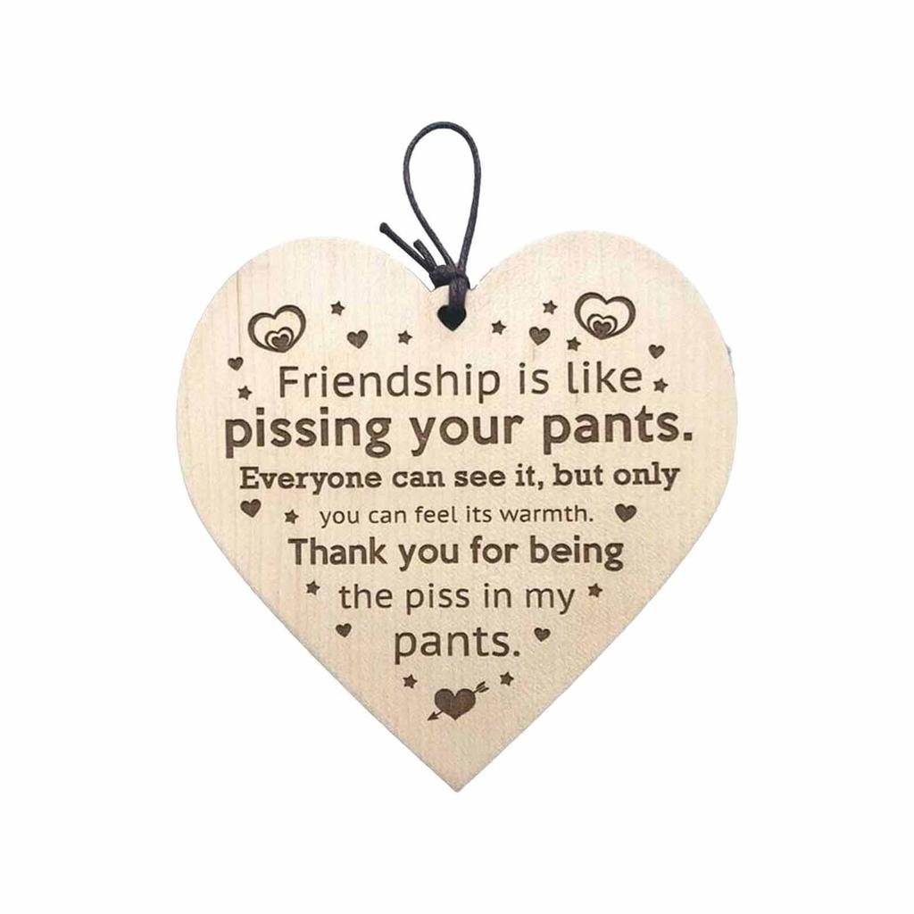 Рождественское первоначальное благословение "Спасибо за дружбу" Деревянный кулон Подвесная бирка на рождественскую елку