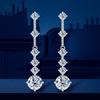 Real Moissanite Long Tassel Earrings For Women Orginal 925 Silver Plate Pt950 3CT Lab Diamond Beating Heart Earring With GRA