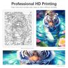 Рамка для рисования по номерам для взрослых, наборы тигров, животных, плавательный рисунок, раскраска по номерам для домашнего декора 40x50