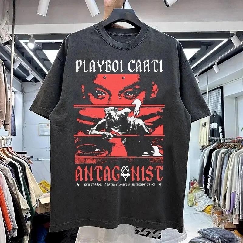 Постер Playboi Carti 90-х Классический стиль Черная футболка Унисекс футболка Мужская Женская Унисекс Футболка