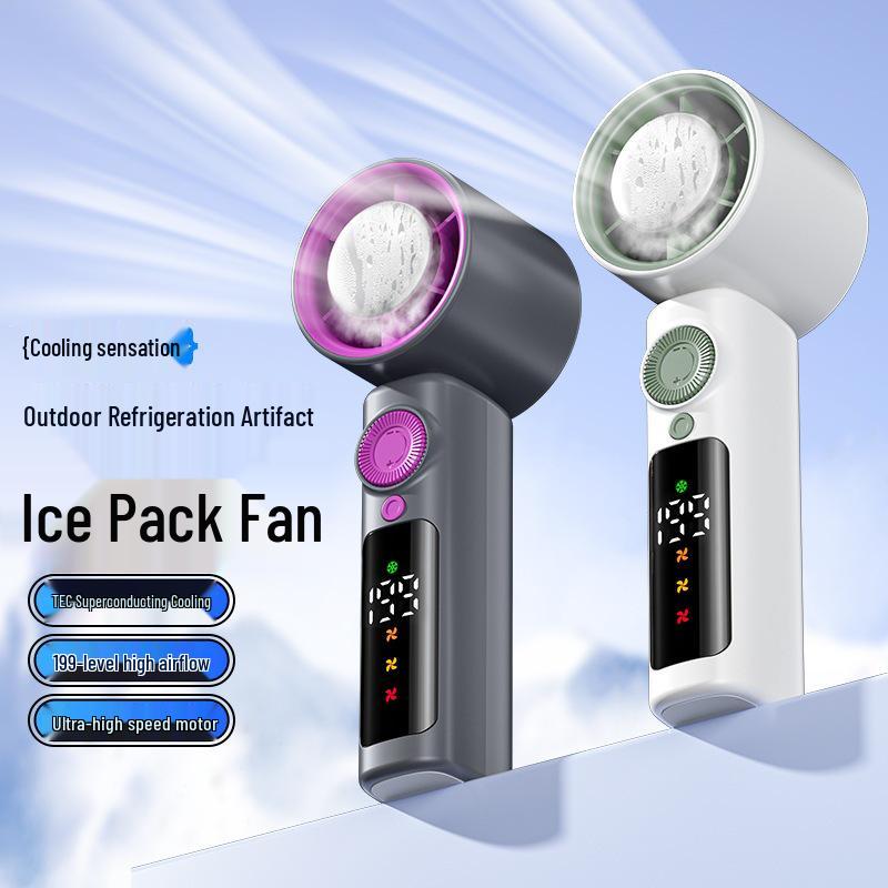 Portable Silent Cooling Mini USB Rechargeable Handheld Fan with Ice Pack