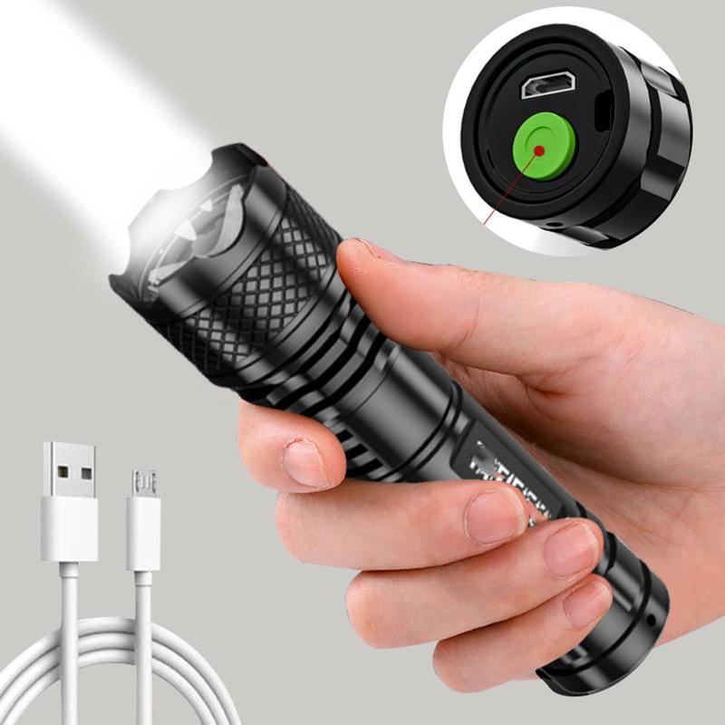 ABS сильный свет фонарик светодиодный уличный USB перезаряжаемый бытовой портативный 14500 мини-маленький фонарик