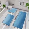 3pcs Soft and Absorbent Memory Foam Bath Mat - Non-Slip, Machine Washable Rug for Shower, Bathroom, Kitchen, and Bedroom