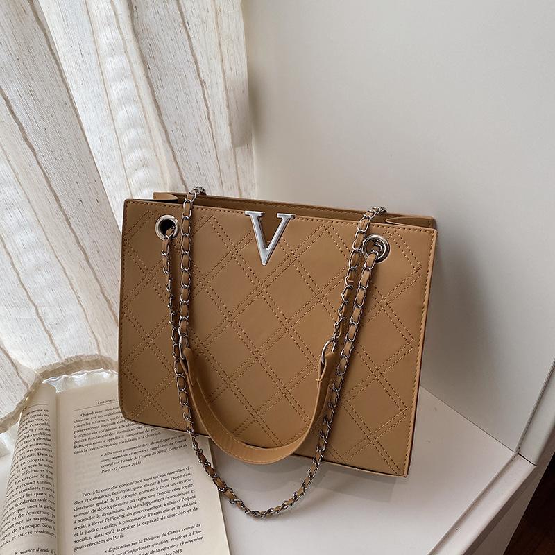 Fashion Chain Small Square Underarm Bag Women Casual Large Capacity Tote Handbag