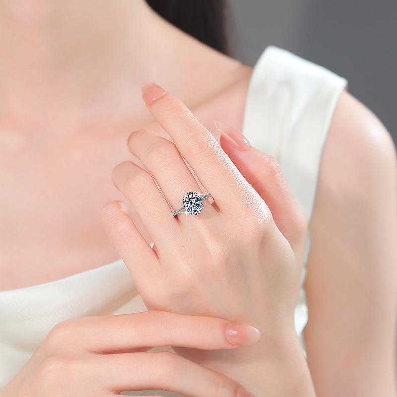 Elegant 12.35 Carat Oval Moissanite Egg-Shaped Ring in Simple S925 Sterling Silver Design