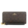 Wallet FC4452 C4452 Brown X Black Signature Long Zip Around Wallet (long Wallet) (with Strap) Women's [Outlet Item] [Brand] [Item]