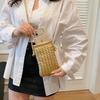 Fashionable Retro Phone Bag Woven Texture Mini Shoulder Crossbody Bag Casual Solid Color Change Storage Bag for Women