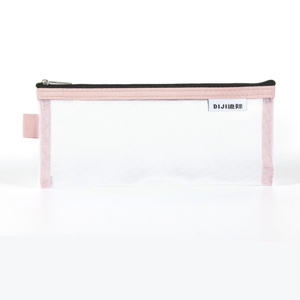 Zipper Pouch Small Wallet Grid Pencil Bag Mesh Storage Bags Stationery Bag Transparent File Bag