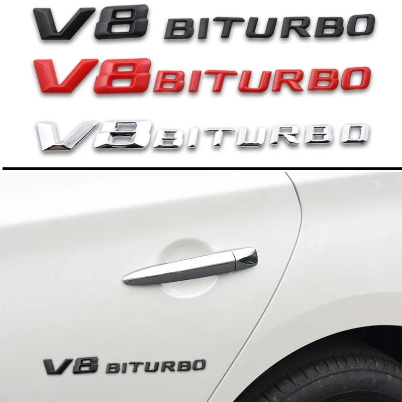 bivfzz1 2025 W124 W210 1pcs For Mercedes benz A B R G Class GLK GLA C200 E200 C200L S500 S600 Car Door sticker V8 BITUBRO badge Emblem b