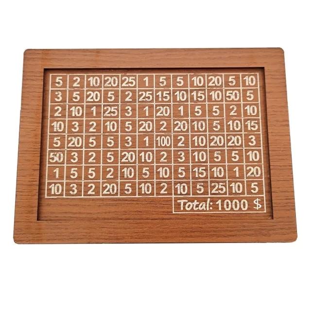 Копилка для денег 500/1000/2000/3000/5000/10000 евро, деревянная копилка для денег, многоразовая копилка с копилками для целей и чисел