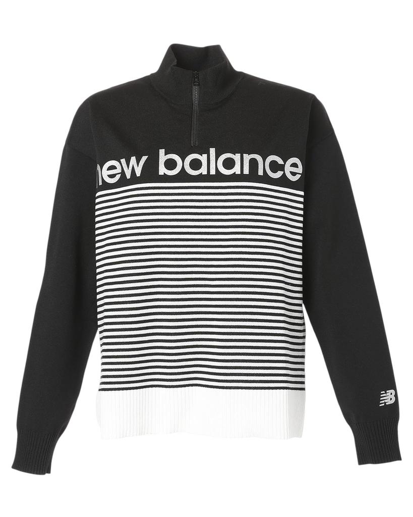 [New Balance] Golf Women's High Neck Knit (14G Logo Double Jacquard) / 012-5270501 010_Black Size2