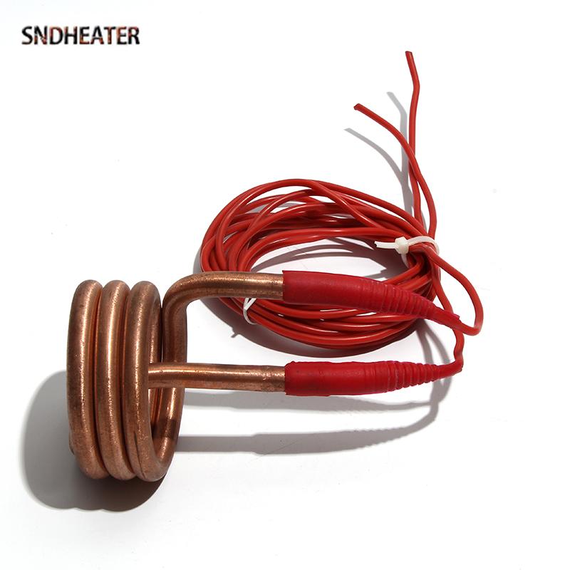 SNDHEATER 220В/380В Электрический циркуляционный нагреватель для дистилляции воды 2,5 кВт/3 кВт/4,5 кВт Спиральный кипящий нагревательный элемент 80*140 мм для ведра