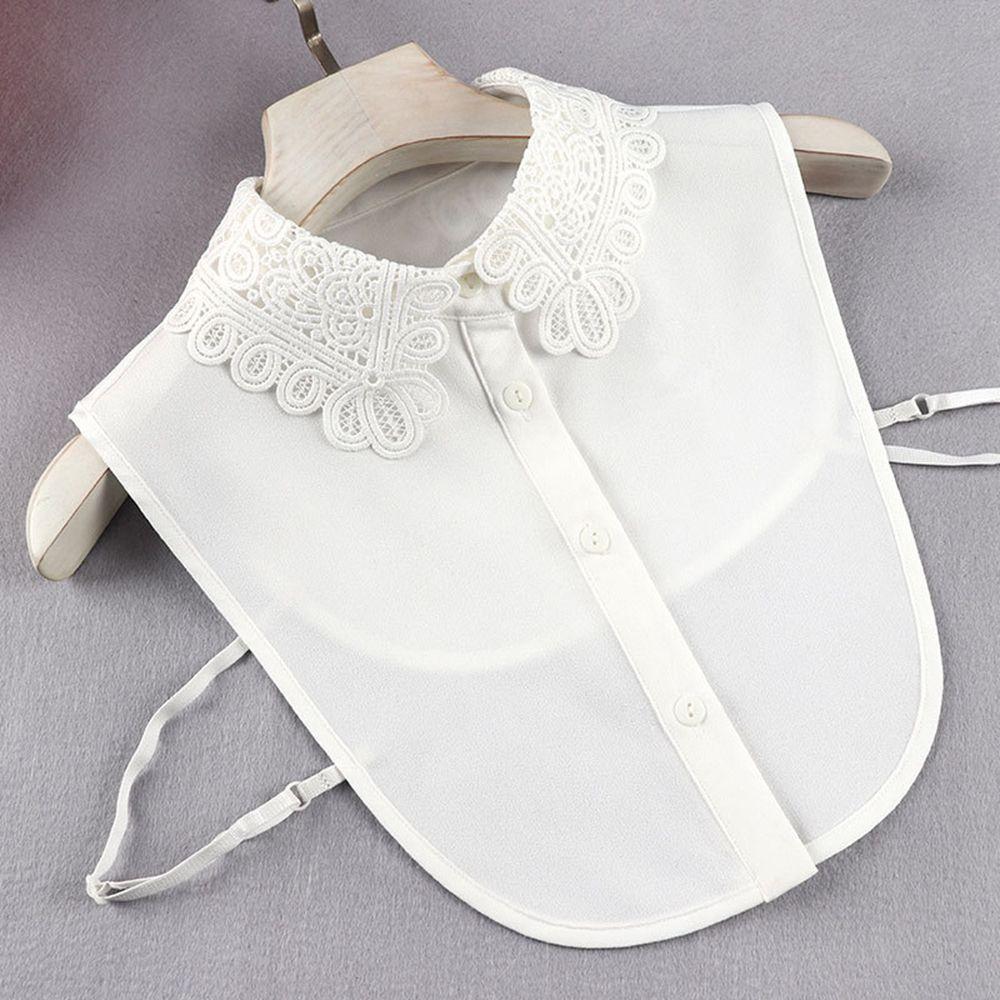 Women Vintage Detachable Solid Shirt False Collar Clothes Accessories Hollow Lace Fake Collar