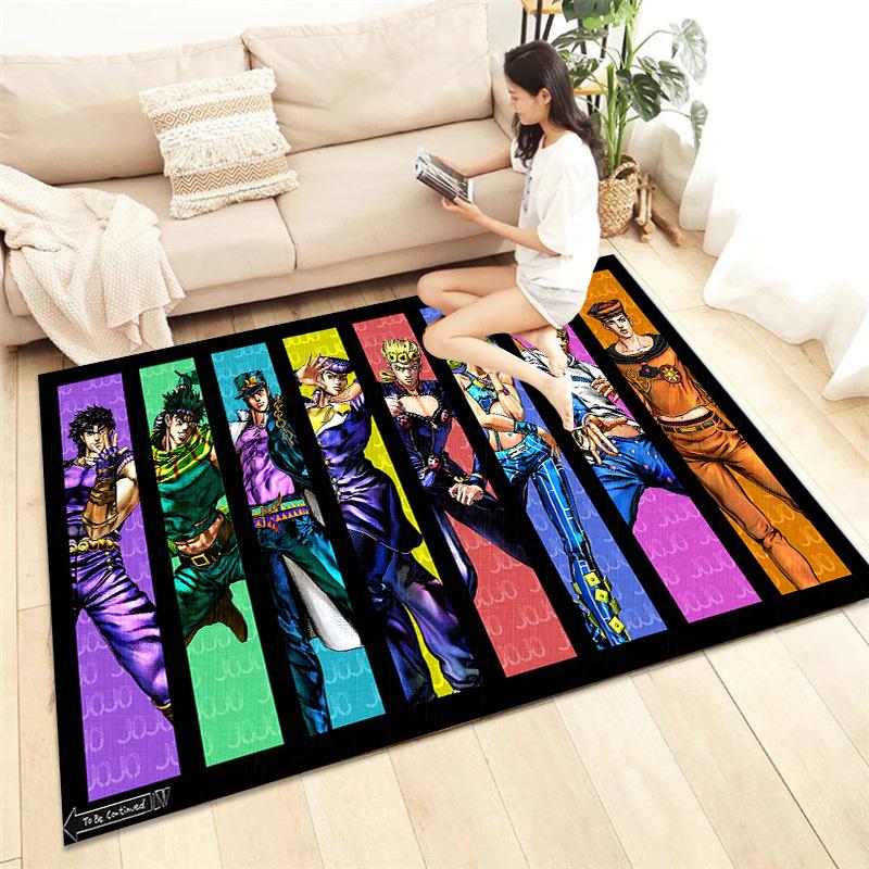 JoJo HD Printed Carpet Living Room Home Decor Sofa Table Rug Anti Slip Chair Cushion Lounge Mat Picnic Camping  Art