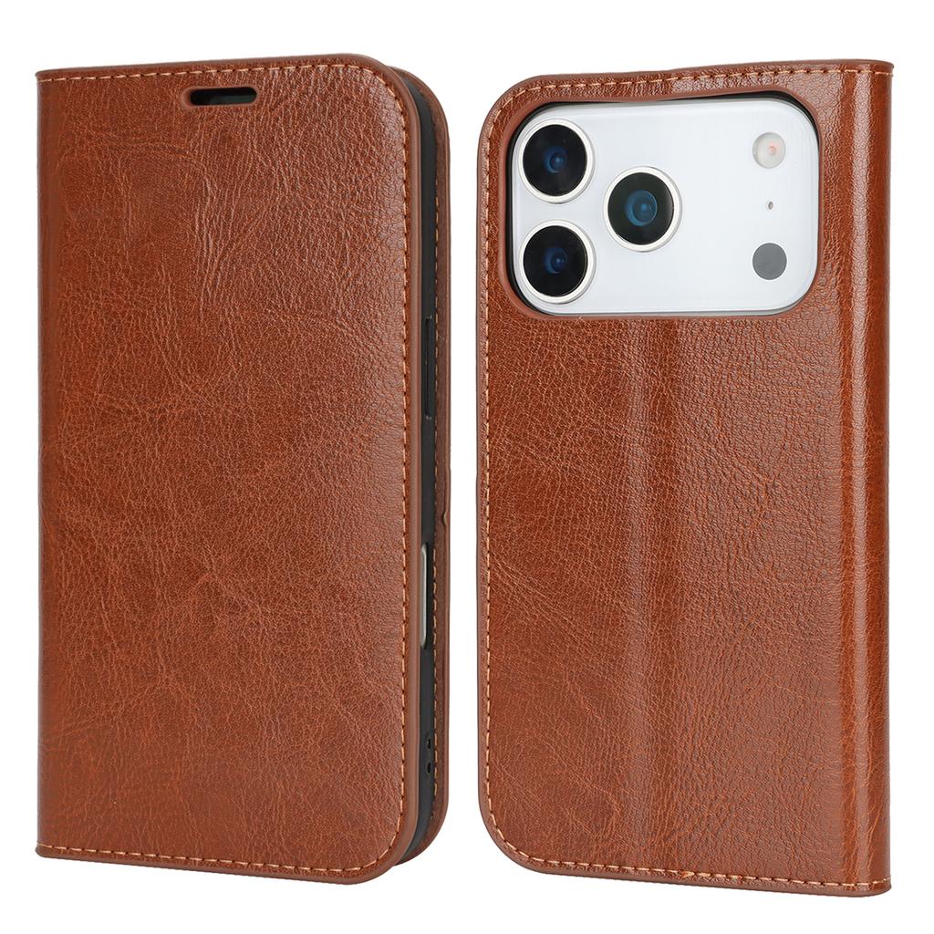 For iPhone 17 Pro Case Crazy Horse Texture Split Leather Wallet Phone Cover