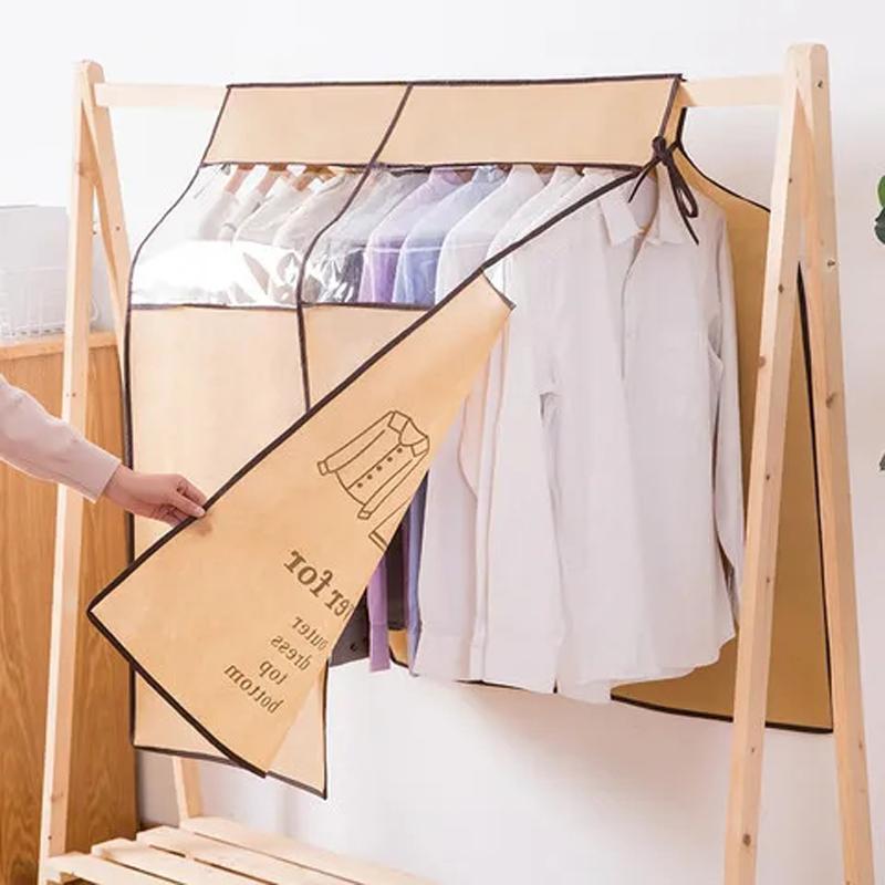 Простой стерео нетканый чехол для одежды от пыли, напольная вешалка для одежды для спальни, подвесной чехол от пыли, сумка для хранения домашней одежды