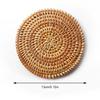 Handmade Round Natural Rattan Pad Multi-Use Heat Insulation Anti Scald Round Tea Cup Mat Pot Kitchen Decoration Accessories