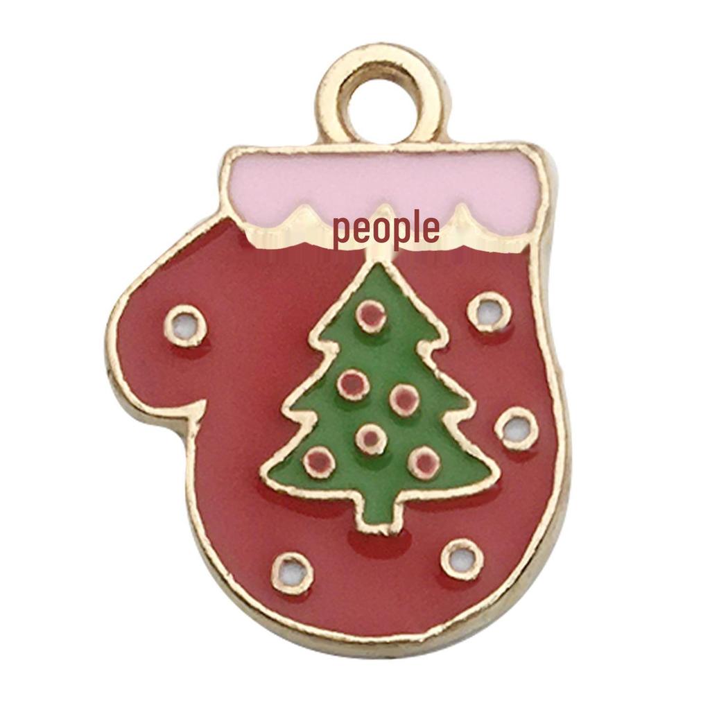 Set of 50 Christmas Oil Drop Pendants: Cute Santa, Snowman, Tree DIY Jewelry Accessories