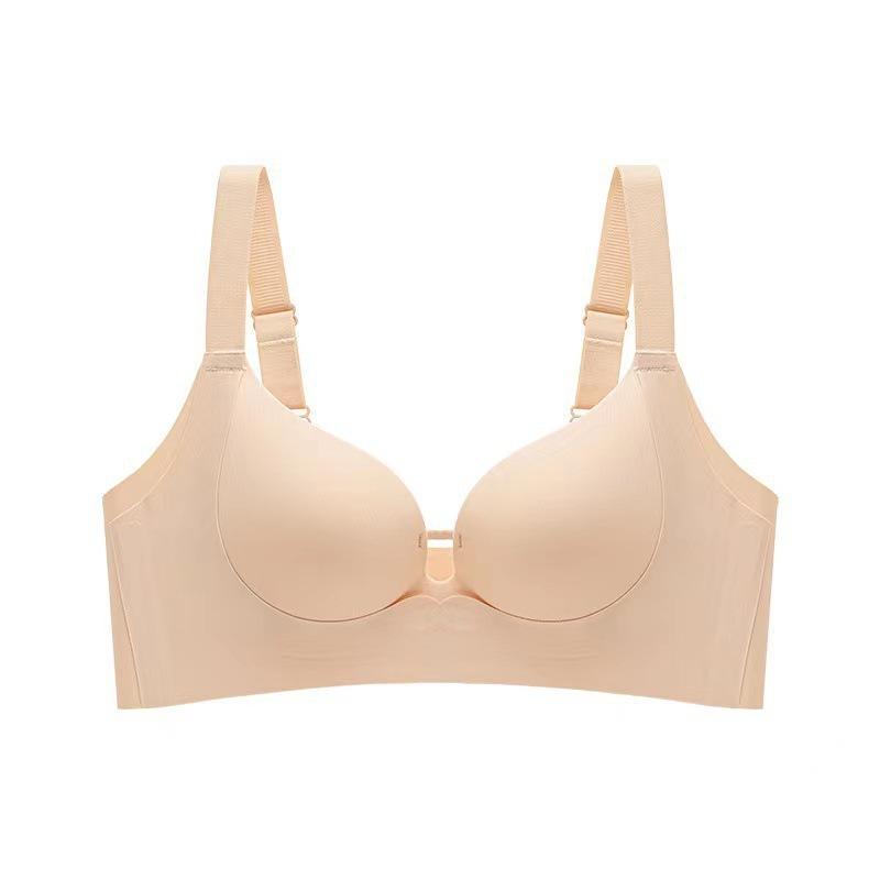 Traceless underwear, women's small breasts gather and show large, no steel ring, double breasts, anti-sagging adjustment bra cover, thin in summer