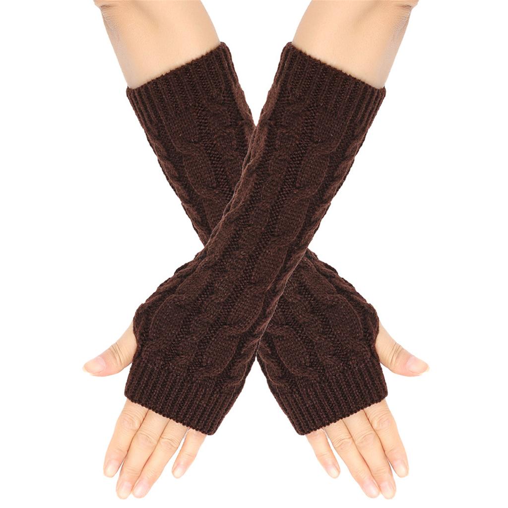1pair Women's Wool Arm Covers Winter Comfortable Oversleeves Knitted Sleeves for Winter Comfort