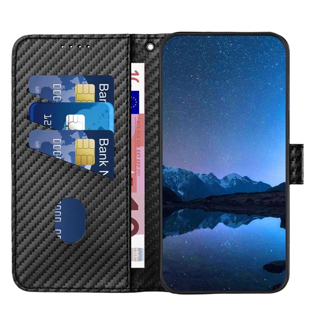 Business Carbon Fiber Flip Case For Xiaomi 14 13 12 Lite 13T 12T 11T 10T Redmi Note 13 12 11 10 9 13C 12C 10C 9C Poco X6 X5 M3 Pro Magnetic Cover