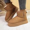 Winter New Women's Plush Warm Walking Snow Boots 2024 Hot Sale New Suede Design Classic Thick Sole Casual Slip-on Ankle Boots