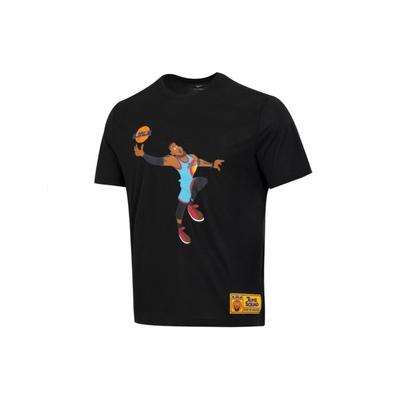 Space Jam 2 LeBron James с мультяшным принтом, спортивная футболка с короткими рукавами, мужские топы, черный DH3832-010