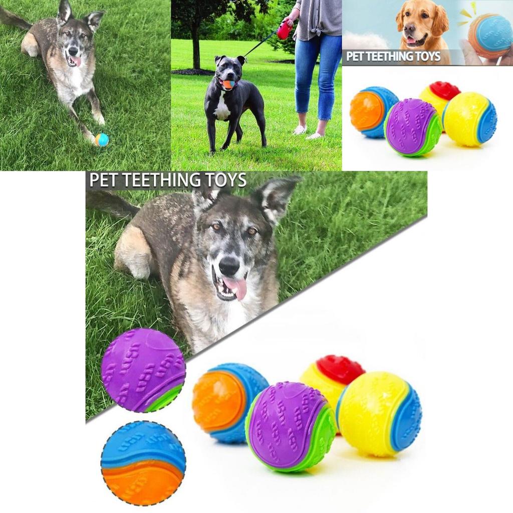 Toy Squeaky Dog Balls Rubber Durable Bouncy Chew Ball Puppy Play Tpr Outdoor