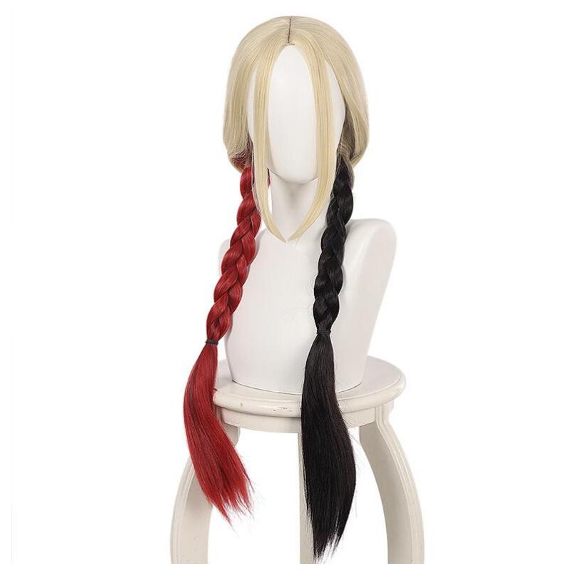 Аниме длинная коса, красный, черный твист, косплей, женский костюм для девочек на Хэллоуин, парики, костюмы для косплея, парик