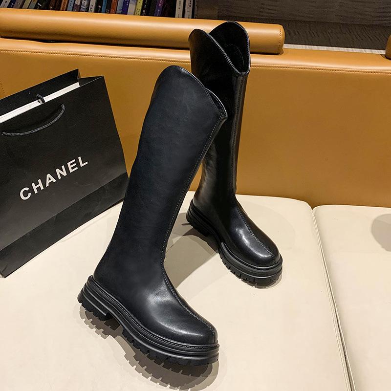 Женские ботинки Martin на толстой подошве и плоском каблуке 2024 года, новые эластичные тонкие ботинки с молнией сзади, короткие ботинки в британском стиле, женские модели