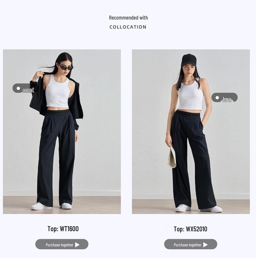 Женские брюки для йоги с высокой талией и широкими штанинами – Повседневные тканые спортивные брюки с моделирующим дизайном