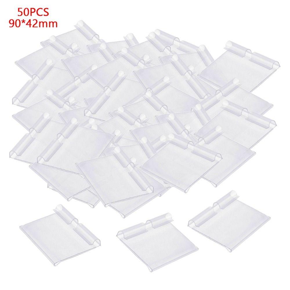 50PCS Plastic Label Holder Transparent Label Display Sidebar New Price Tag Holder  Mall
