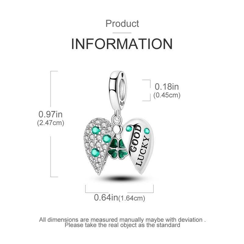 Pendant Charm Bead Copper Lucky Leaf Heart Pendants Fit Original Bracelet For Jewelry Making Valentine'S Day Gift