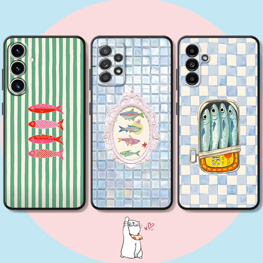 Мультяшный креативный чехол-рыбка для Samsung Galaxy A57 A25 A32 A53 A35 A26 A55 A24 A23 A52 A36 A73 A51 A37 A22 Чехол для телефона A72 A71