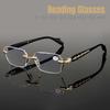 Fashion Harajuku Style Reading Glasses for Women Men Diamond Cutting Blue Light Blocking Presbyopia Eyewear Far Sight Eyeglasses