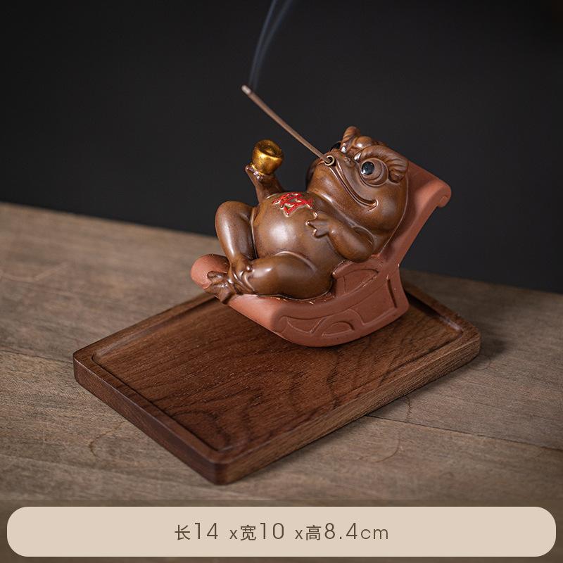 Golden Toad Tea Pet Decoration Attracting Wealth Toad Creative Tea Ceremony Accessories Tea Table Fragrance Insertion Decoration