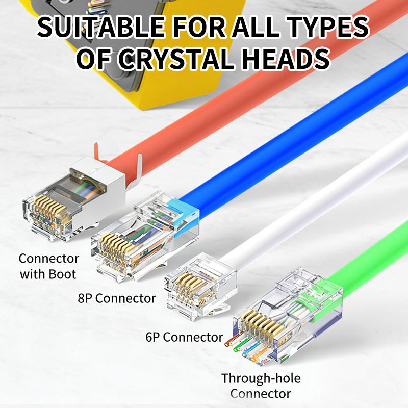 Проходной обжимной инструмент для кабеля Cat7 Cat6 Cat6A Cat5 Cat5E Инструмент для зачистки и обжима С 8P/6P Ethernet-коннекторами