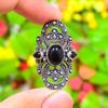 Black Onyx Gemstone 925 Sterling Silver Gift Jewelry Ring Size 9