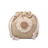 New Summer Beach Wind Cute Sunflower Crossbody Woven Bag Handmade Crochet Round Straw Bag Female Bag Beach Bag MIT
