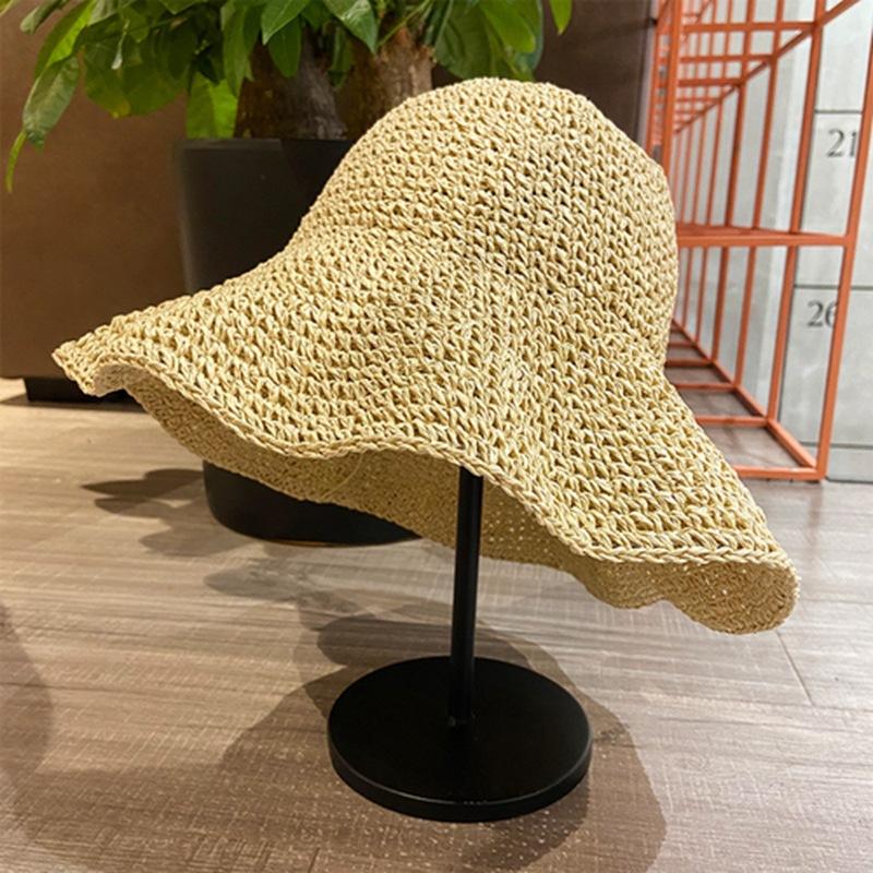 Соломенная шляпа детская, весенняя и летняя, большая окружность головы, большие карнизы, закрывающие лицо, полая, дышащая, шляпа-ведро, солнцезащитный козырек от солнца