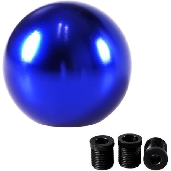 Round Ball Gear Shift Knob, Chrome Finish Aluminum Shifter Knobs with 3 Ada