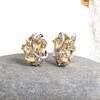 Gorgeous 925 Sterling Silver Leaf Fancy Design Ring Earrings Natural Citrine Gemstones Fine Jewelry Set for Women's Wedding Gift