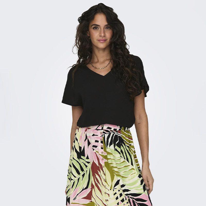 Однотонный топ с короткими рукавами и рюшами ТОЛЬКО для женщин