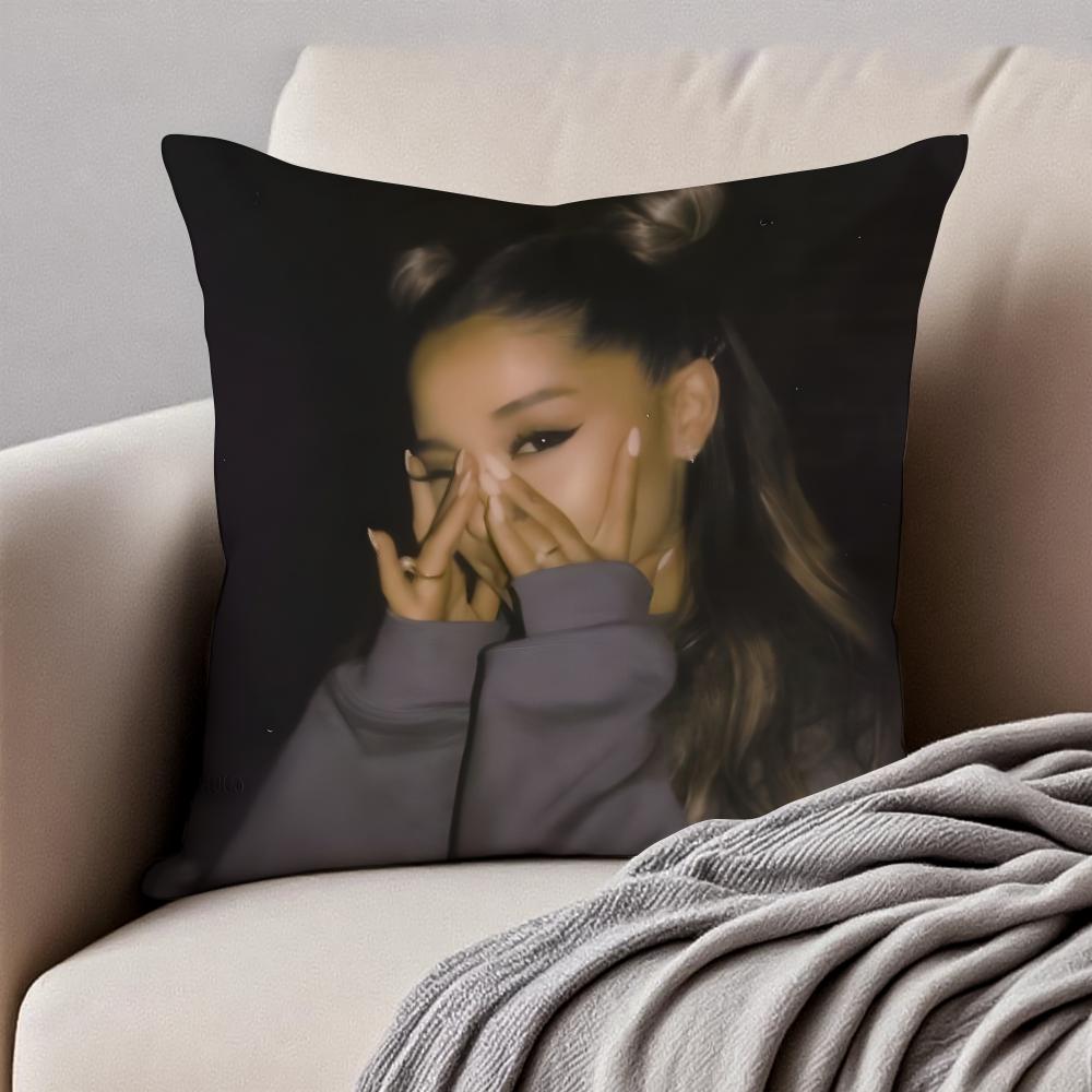 actress AAriana Grande Cushion Cover Pillowcase Antidustmite Invisible Zipper Short Plush Sofa Cushion
