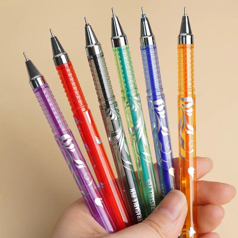 8 Pcs 0.5mm Erasable Pen Refill Set 8 Color Ink Gel Pen Rod Washable Handle School&Office Writing Stationery Gel Ink Pen