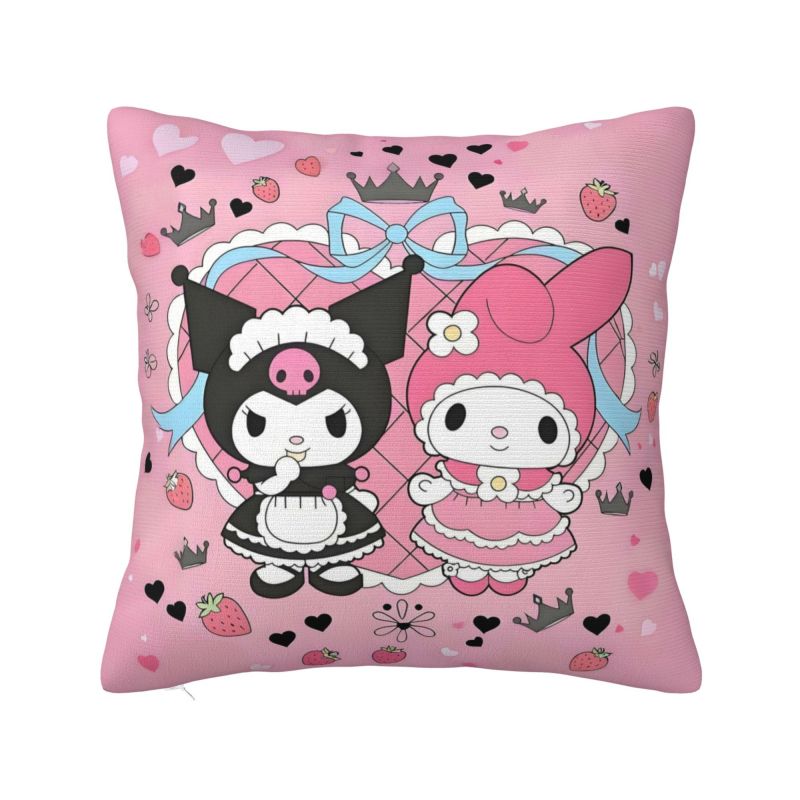 Индивидуальная современная милая наволочка Sanrio Kuromi для подушки, бархатная, кавайная, с мультяшным рисунком, для домашнего декора