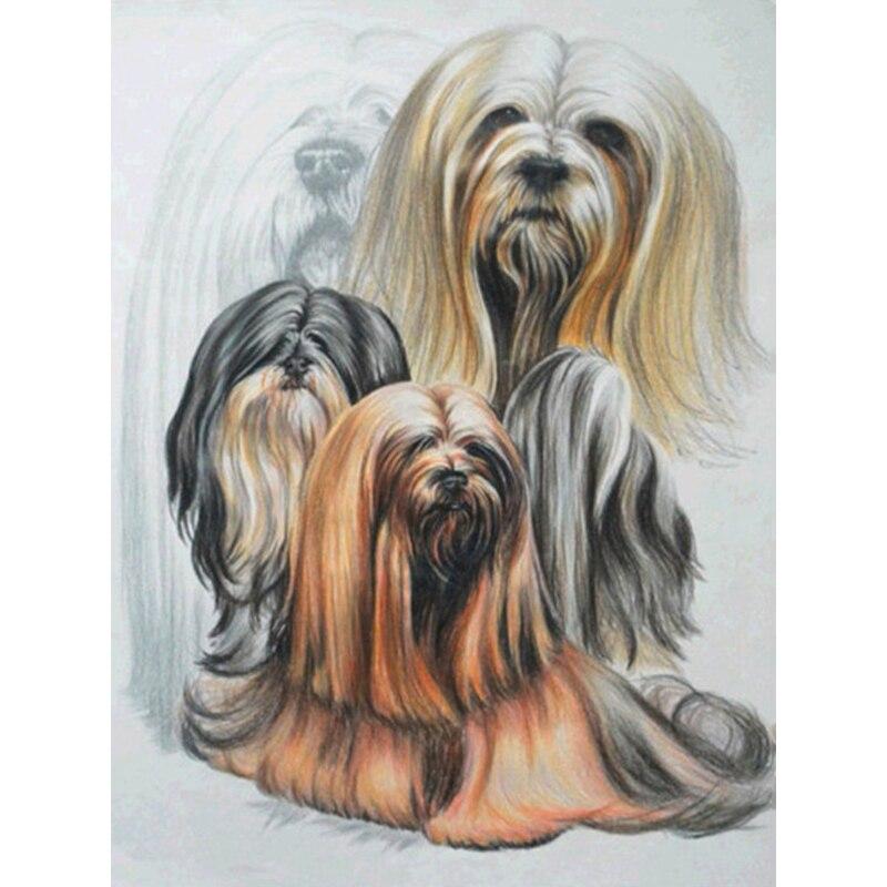 Новый DIY 5D Алмазная вышивка с изображением собаки, вышивка крестиком, пейзаж, алмазная живопись, полная квадратная круглая дрель, мозаика, домашний декор, подарок